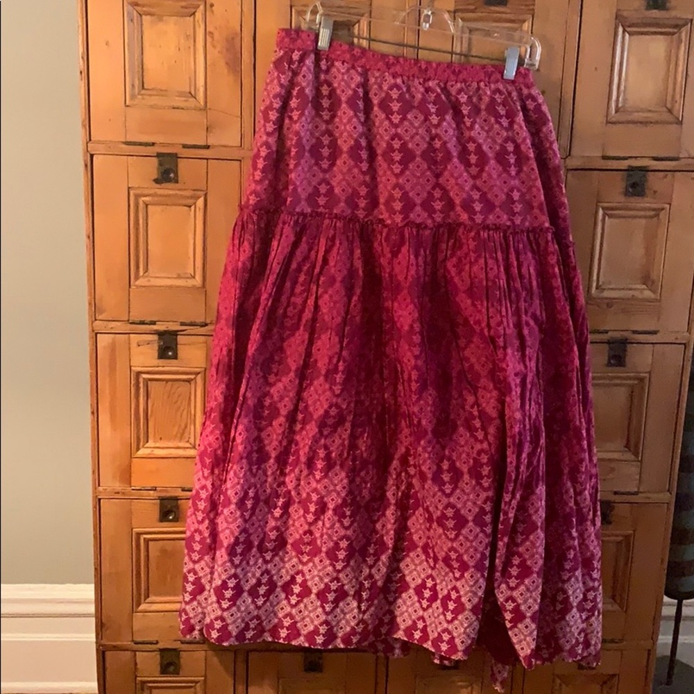 Tiered Maxi Skirt — fully lined — 100% cotton